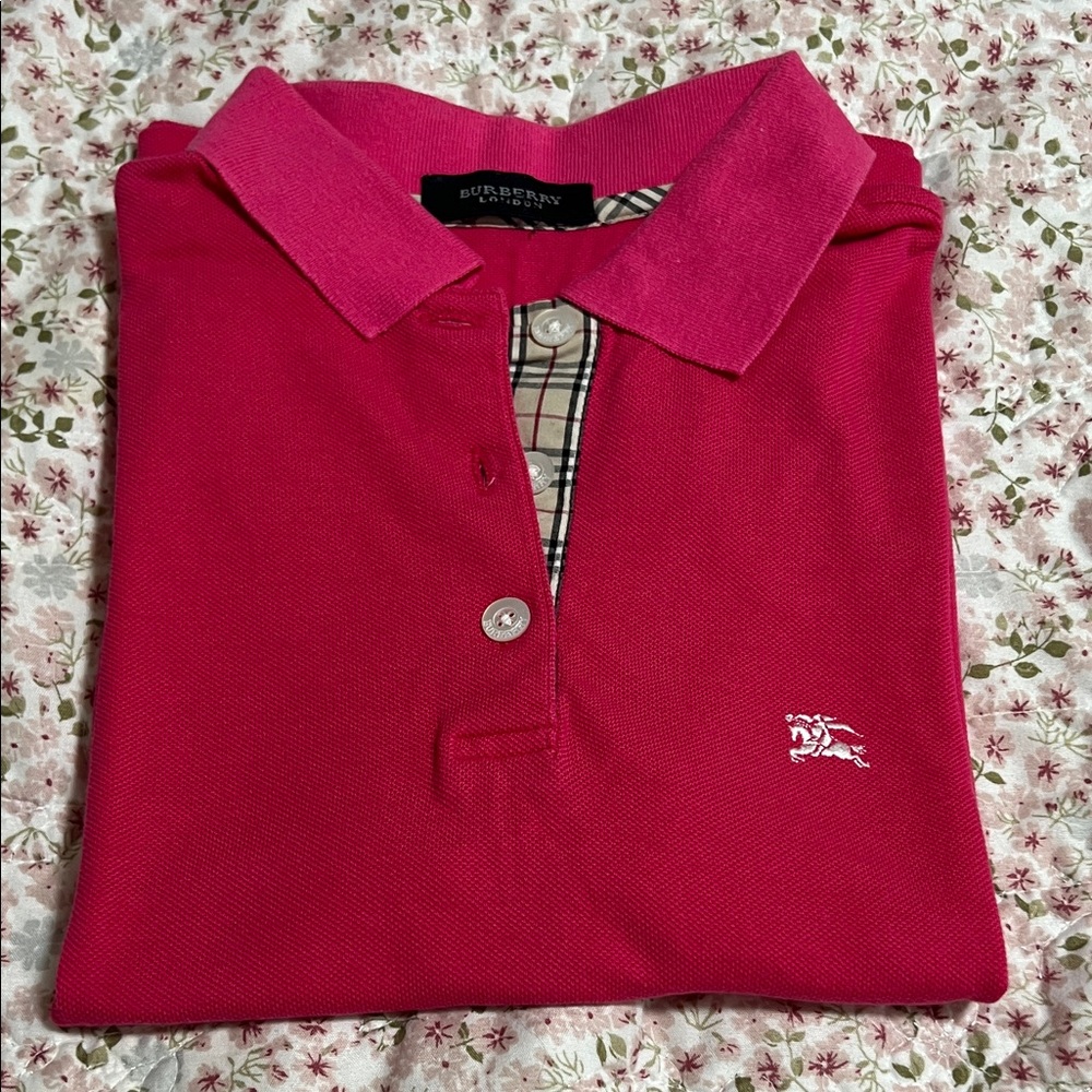 Burberry Bright Pink Polo with Logo - Picture 7 of 10